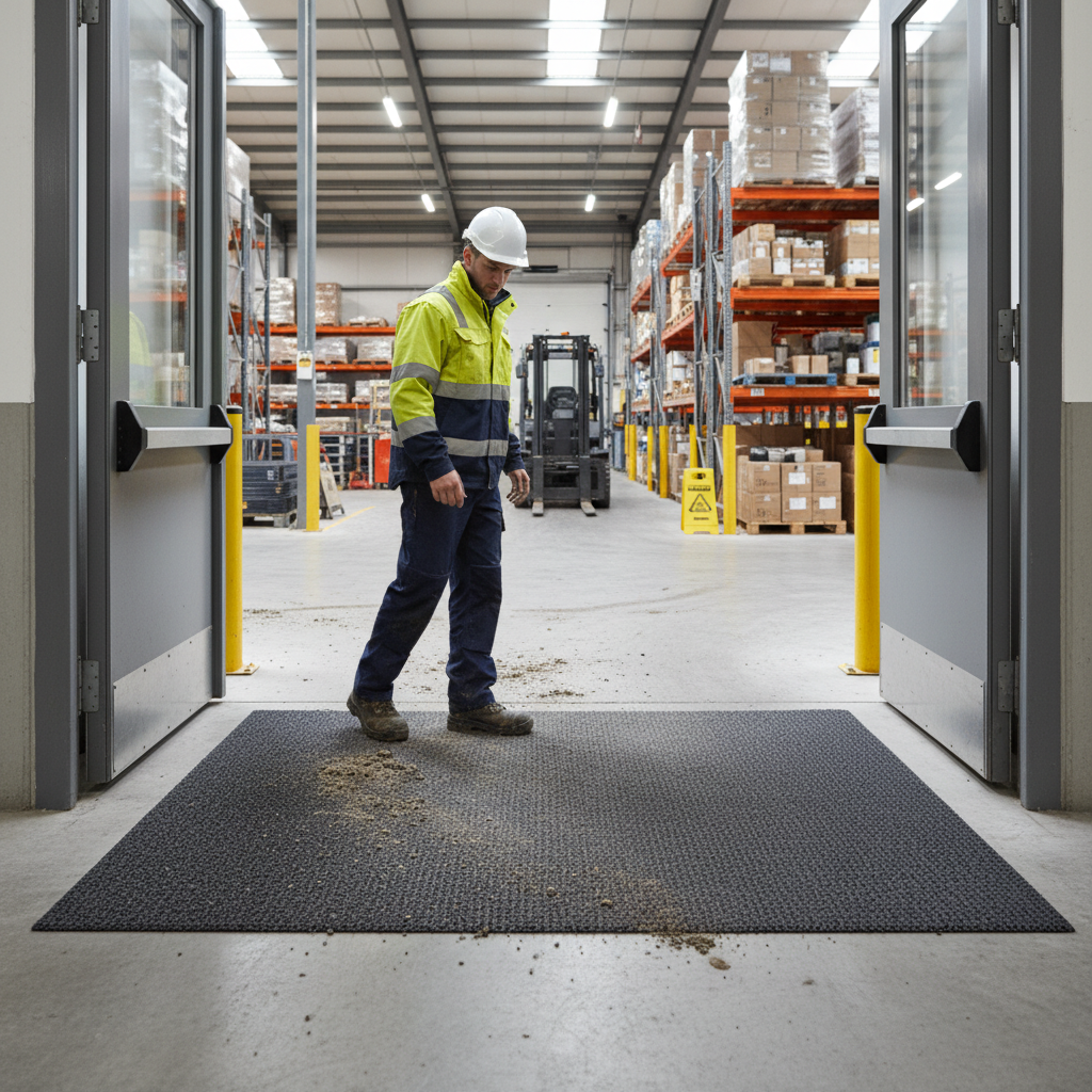 Premium Colour Brush Mat - Durable Synthetic Entryway Mat with Ribbed Design for Effective Dirt and Moisture Trapping