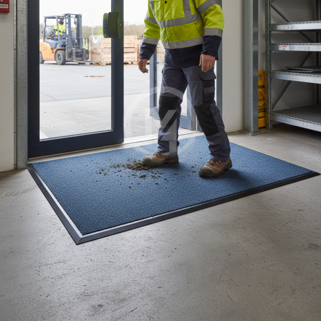 Premium Colour Brush Mat with Ramping Edge for Enhanced Dirt Trapping and Vibrant Entrance Aesthetic