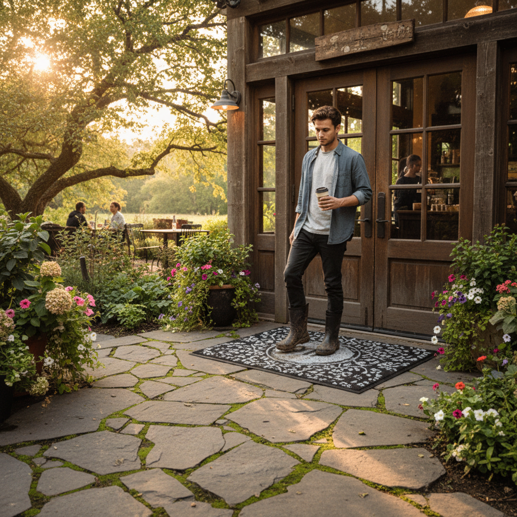 Premium Outdoor Heavy Duty Logo Mat with Drainage Holes for Safe Entrances and Branding