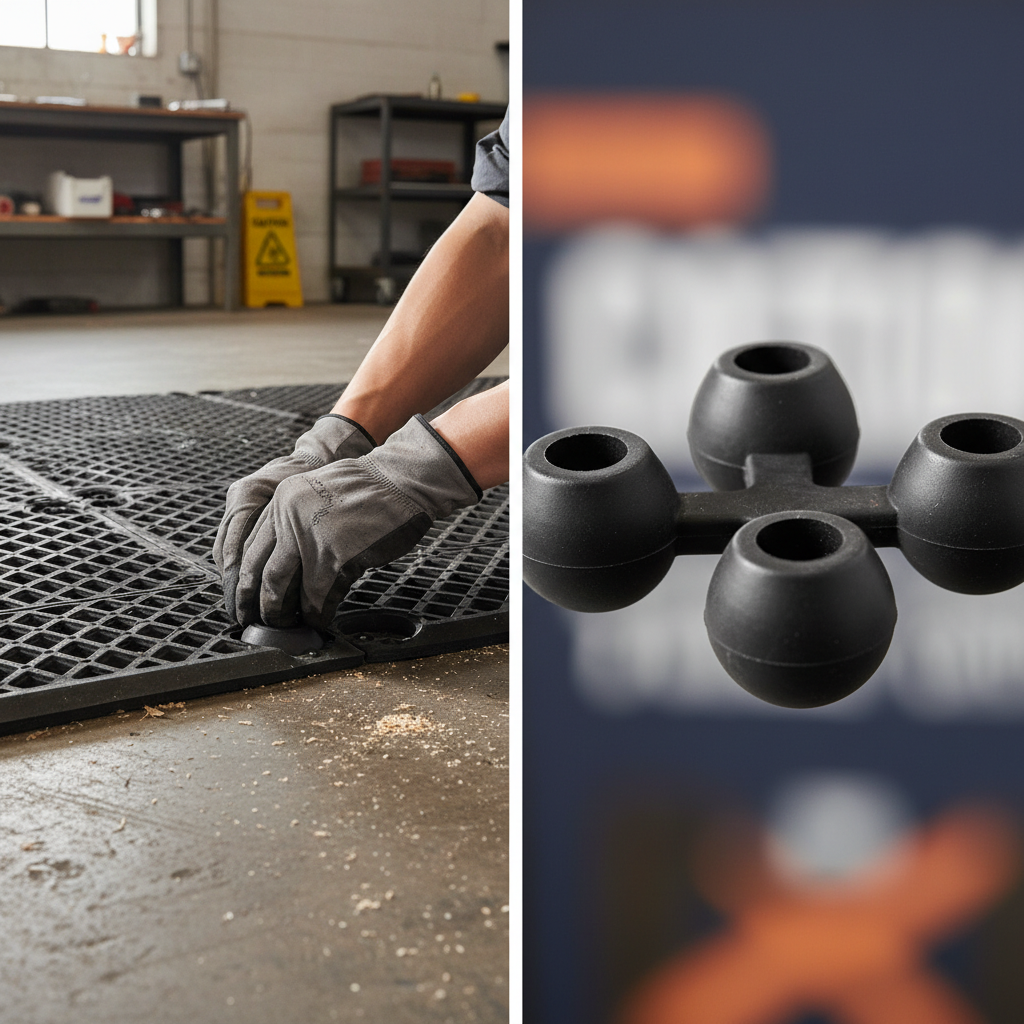 Premium Ground Protection Mat Connector 6.5cm | Heavy-Duty Interlocking System |