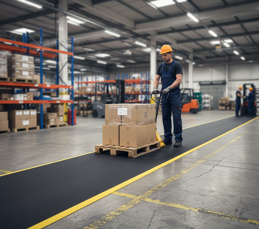 Premium Anti-Fatigue Vinyl Roll Matting for Comfortable Workspaces, Durable and Cuttable to Fit Any Area