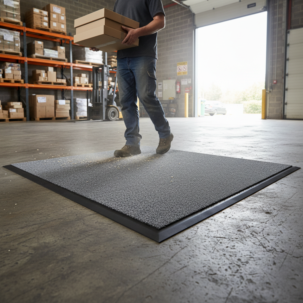 Premium Colour Brush Mat with Ramping Edge - Durable Synthetic Design for Effective Dirt Trapping and Vibrant Aesthetic