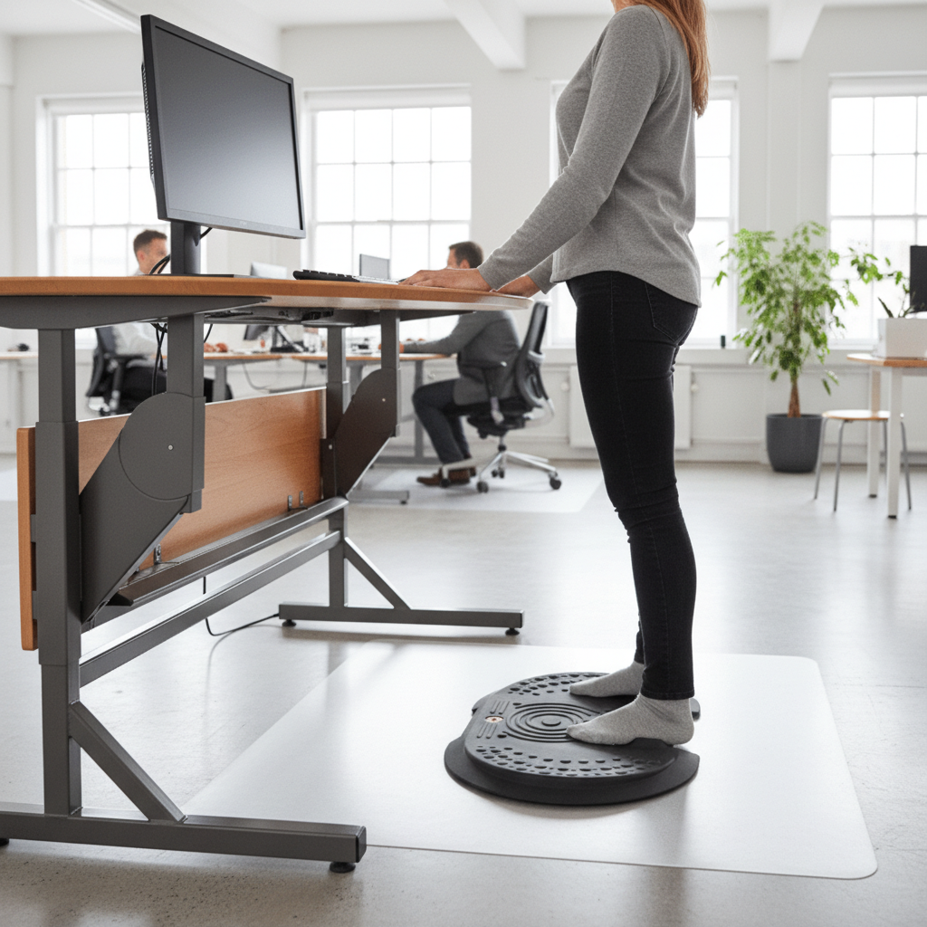 Premium Active Anti-Fatigue Standing Desk Mat 50 x 76cm with Non-Slip Base and Ergonomic Support for Enhanced Comfort