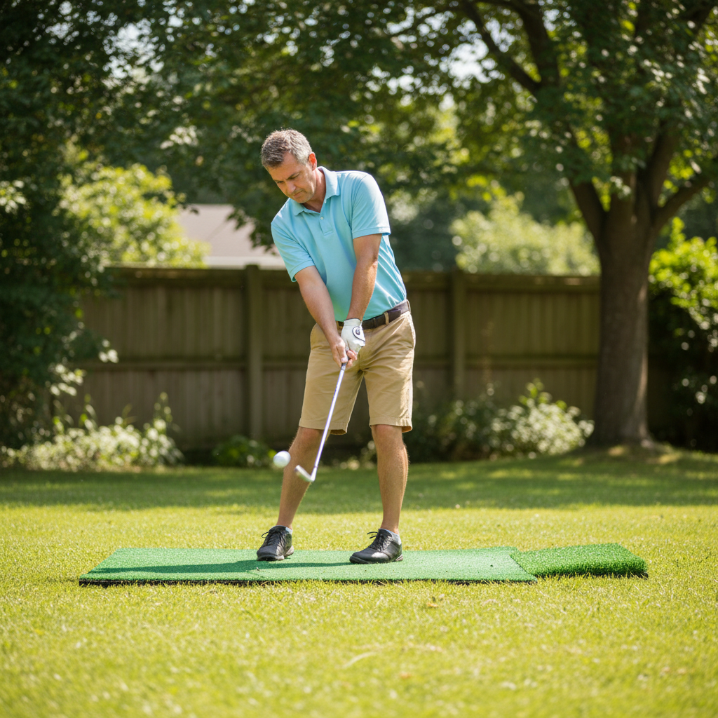 Premium Heavy Duty Golf Mat with 15mm Woven Polypropylene Surface and 10mm Rubber Crumb Backing for Enhanced Stability