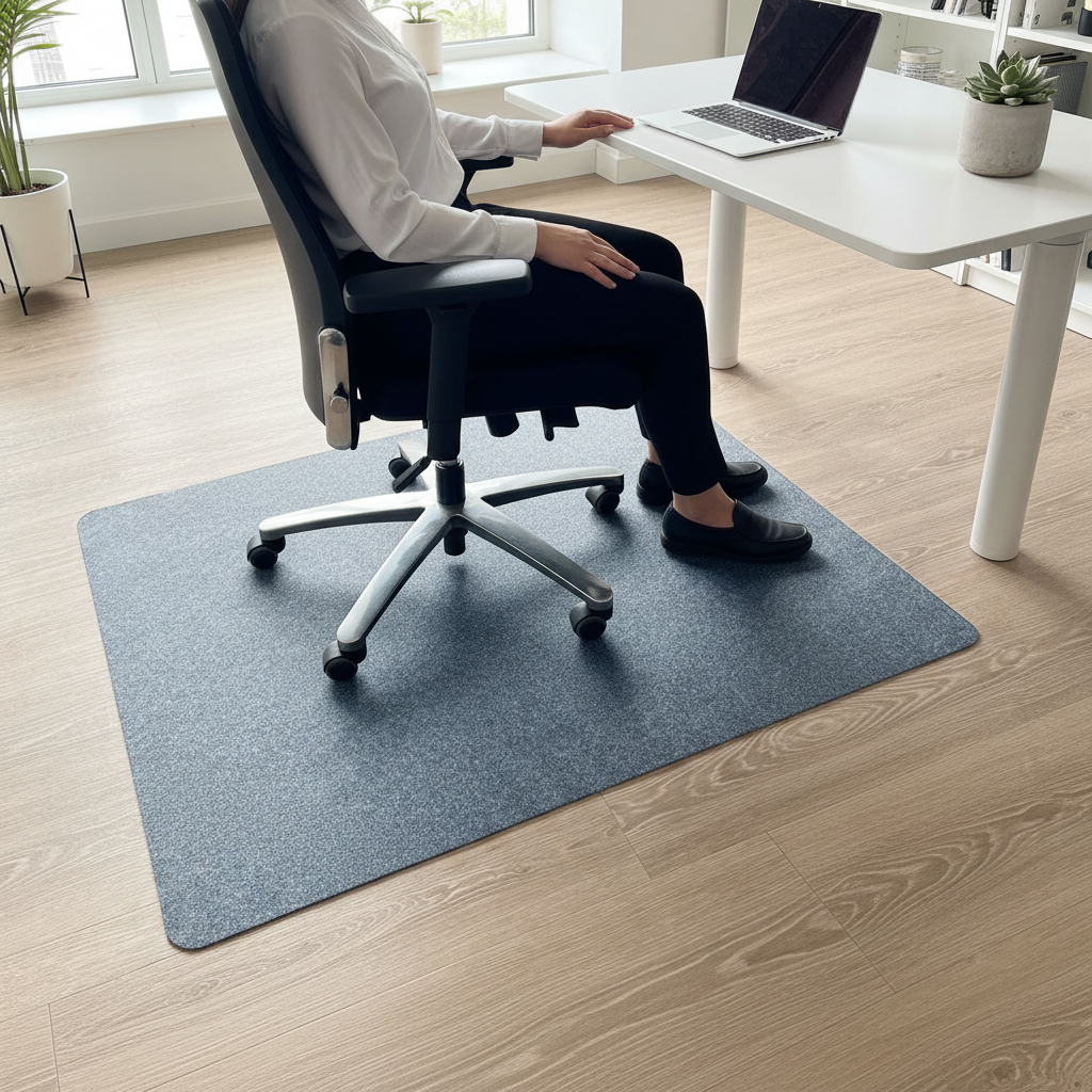 Premium Floor Protection Mat for Hard Floors - Polyester with Anti-Slip Backing and Noise Absorption - Available in Multiple Colors
