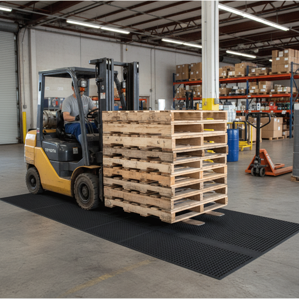 Premium Heavy Duty Forklift Mat 180x490cm - Eco-Friendly, Slip-Resistant, Durable Design for Industrial Use