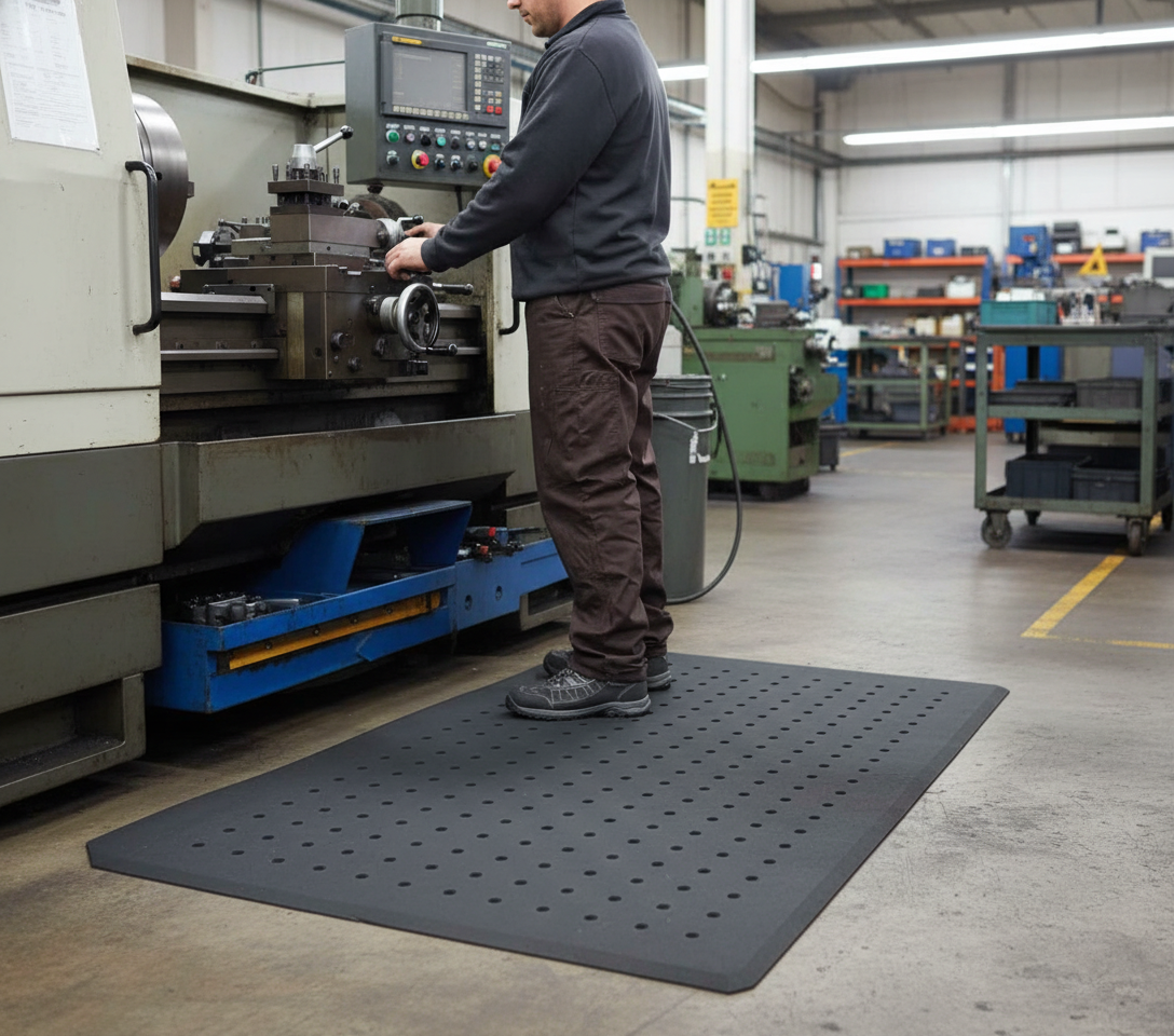 Premium Hygienic Anti-Fatigue Matting with Holes - Gel Foam, Non-Slip, Easy to Clean, Resistant to Oil and Water