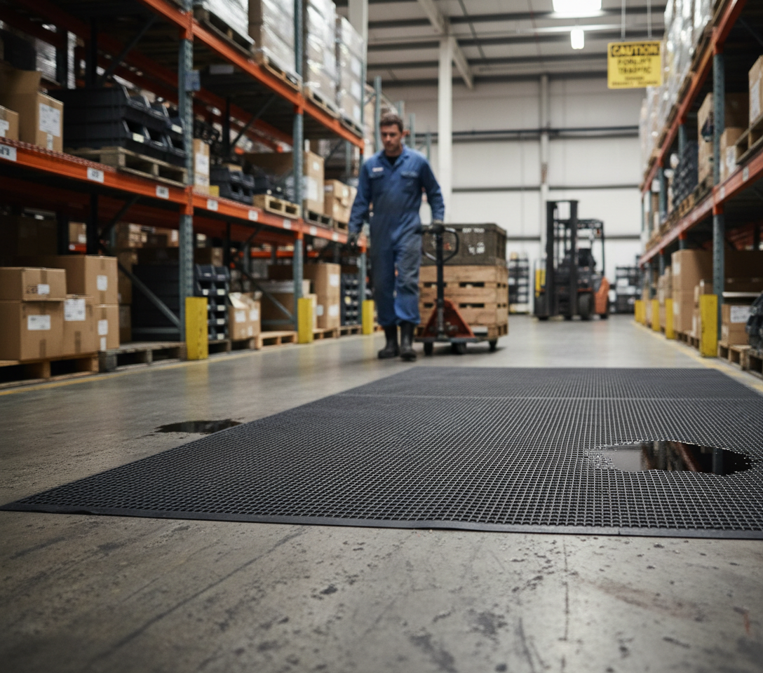 Premium Heavy Duty Ribbed Rubber Roll Matting for Slip Resistance and Floor Protection in Commercial and Industrial Applications