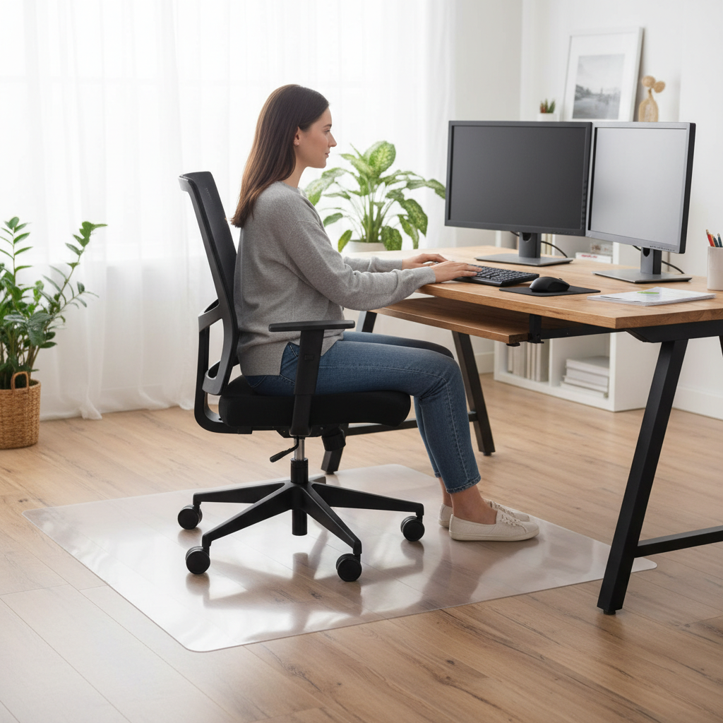 Premium Durable Polycarbonate Chair Mat for Hard Floors - Transparent Floor Protection with High Scratch Resistance