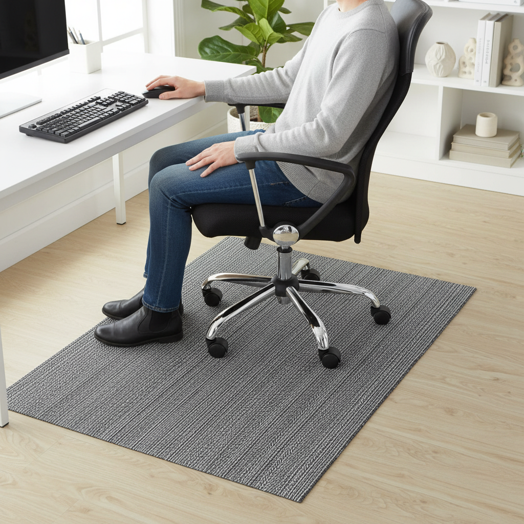 Premium Vinyl Chair Mat for Hard Floors - Elegant Floor Protection with Antibacterial Features and Multiple Sizes