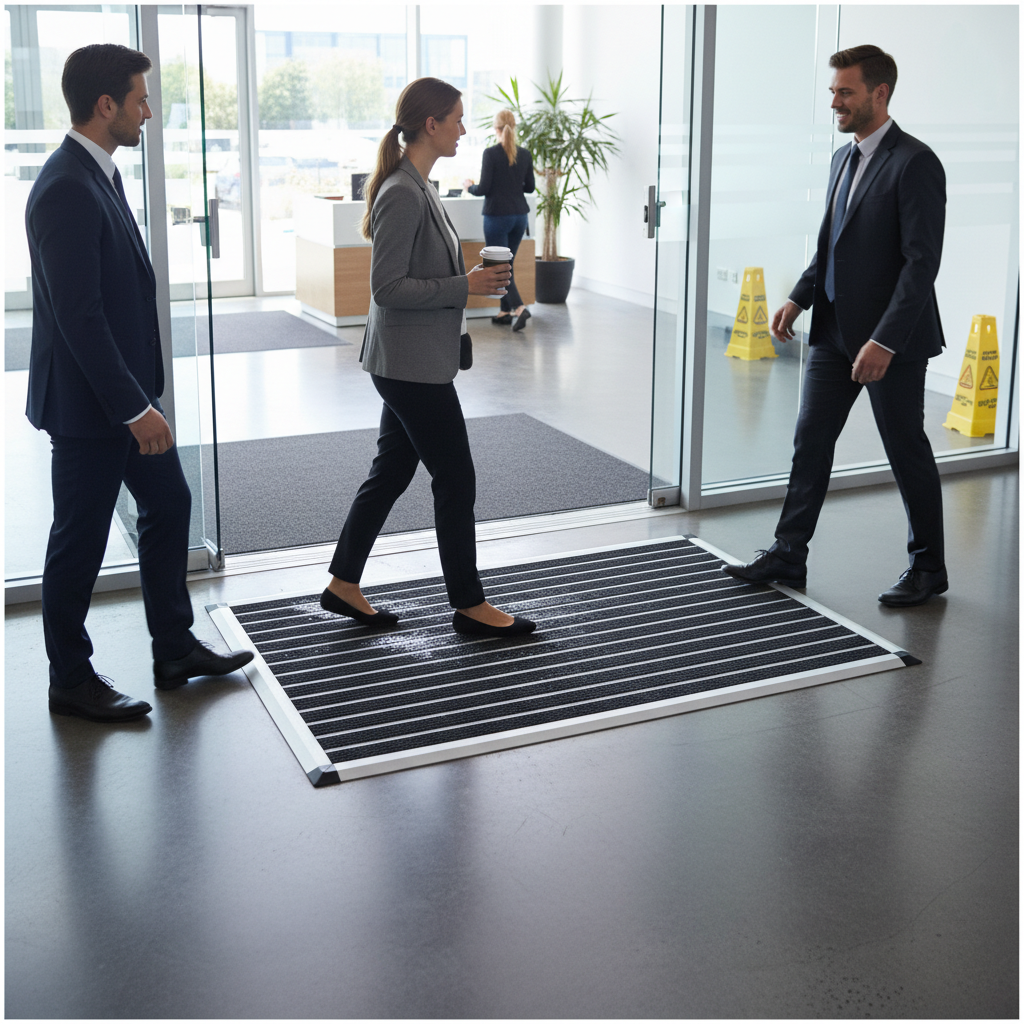Premium Indoor Entrance Mat with Aluminium Frame and Anti-Slip Base for Moisture Control