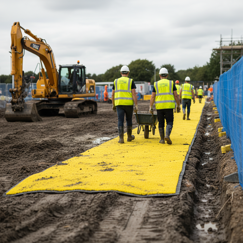 Premium Heavy Duty Spaghetti Trax Mat for Construction and Industrial Use - Slip Resistant, UV Resistant, and Customizable