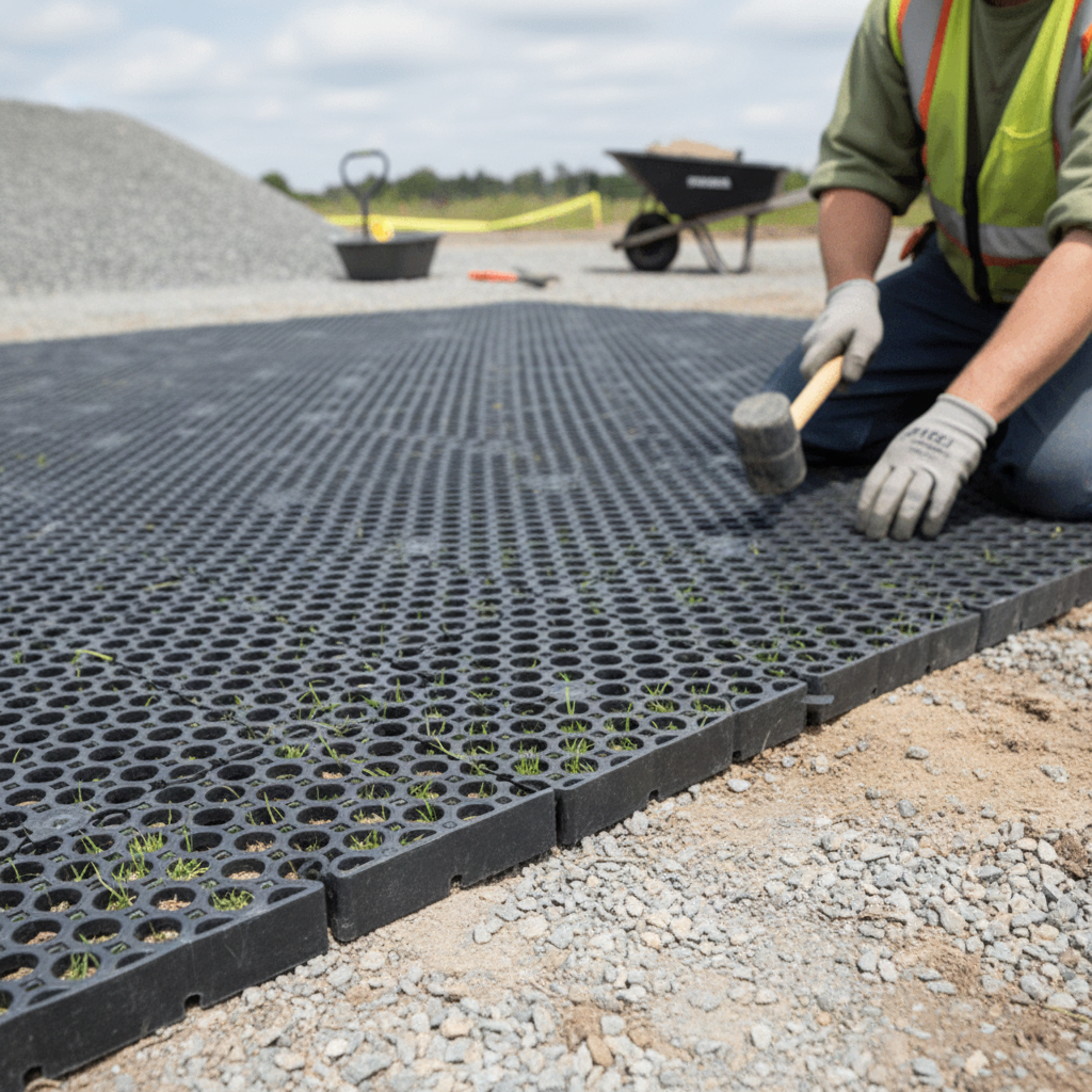 Premium Eco-Friendly Ground Reinforcement Solution with 85% Void for Water Permeation and Flexible Installation
