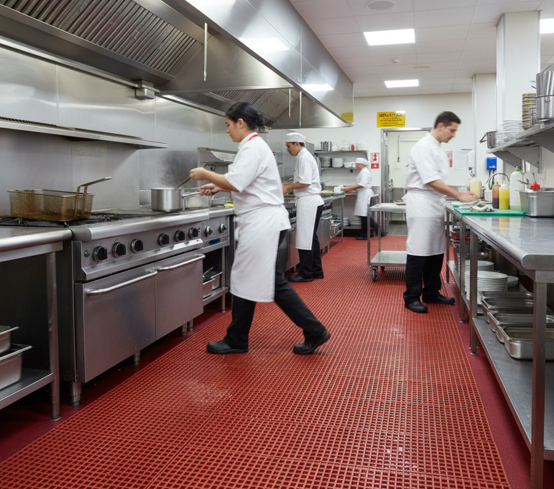 Premium Non-Slip Grease Resistant Roll Mats for Food Processing - Anti-Bacterial, Durable, Custom Length Options