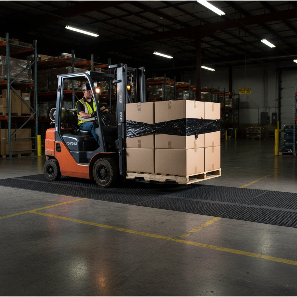 Premium Heavy Duty Forklift Mat 180x490cm - Eco-Friendly, Slip-Resistant, Durable Design for Industrial Use