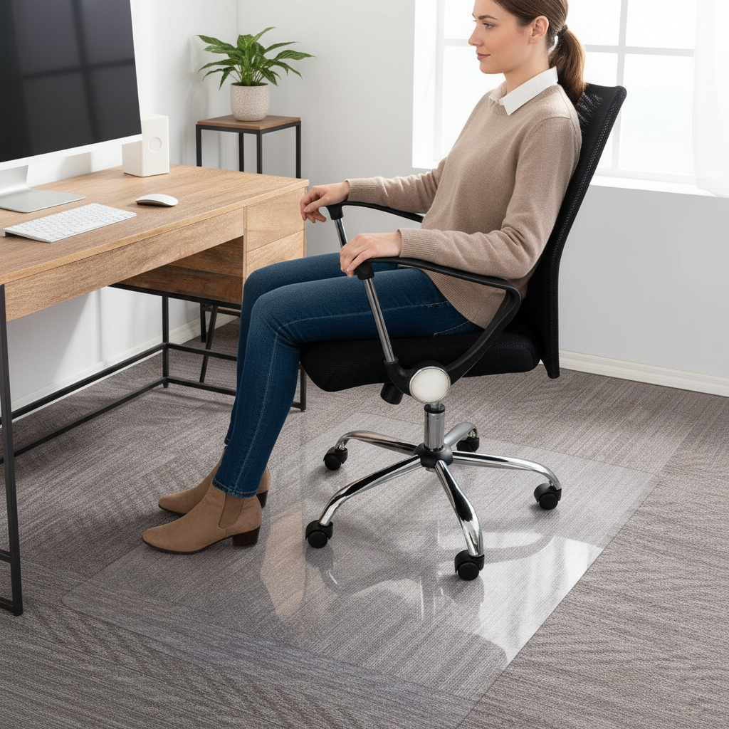 Premium Transparent Chair Mat for Carpet Floors - Polycarbonate, Heavy Duty, Scratch Resistant, and Slip Resistant