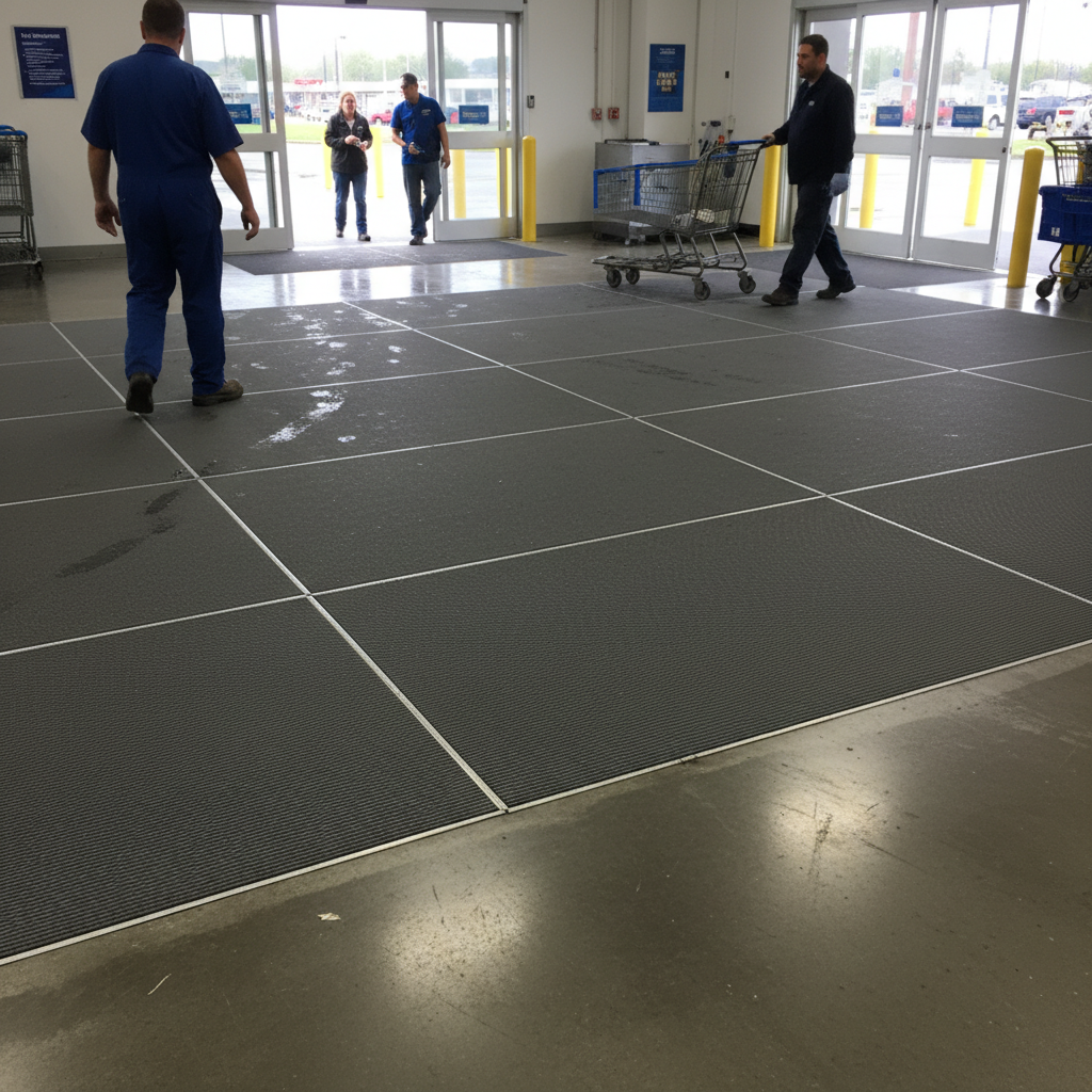 Premium Heavy Duty Entry Mats with Diamond Tread for High Traffic Areas - Flexible PVC for Safety and Easy Maintenance