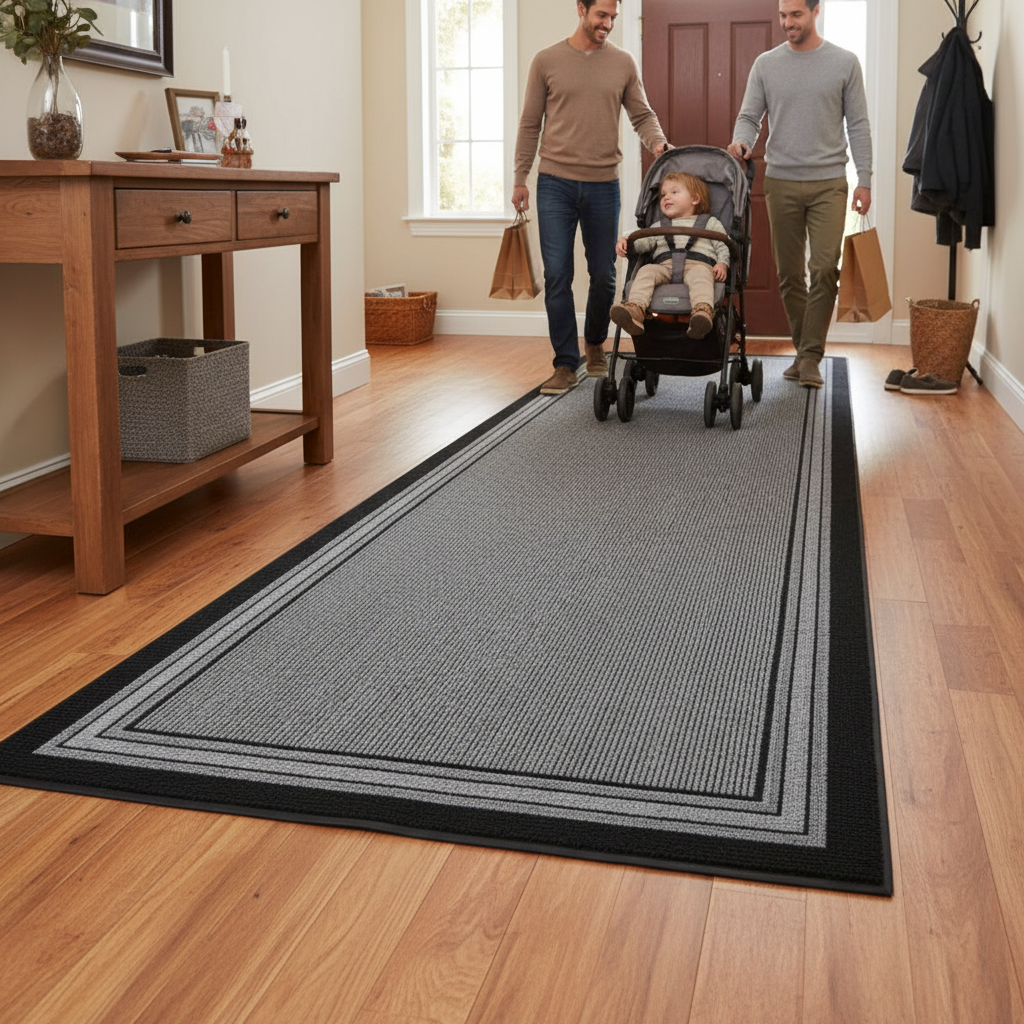 Premium Durable Striped Hallway Mat - Stylish, High-Performance Solution for High-Traffic Areas, 67cm Width