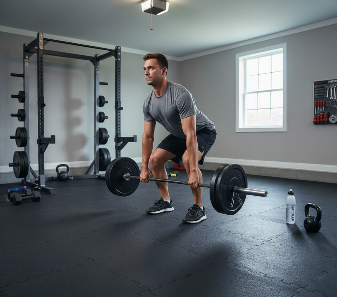 Premium Heavy Duty Rubber Gym Flooring Tiles - Easy-Install, Non-Porous, Noise-Reducing, Impact Absorbing for Gyms and Ice Rinks