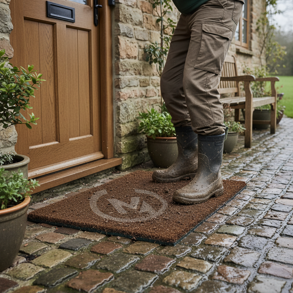 Premium Dark Brown Coir Doormat - Custom Sizes Up to 200cm Width and 1200m Length with 17mm Thickness for High Traffic Areas