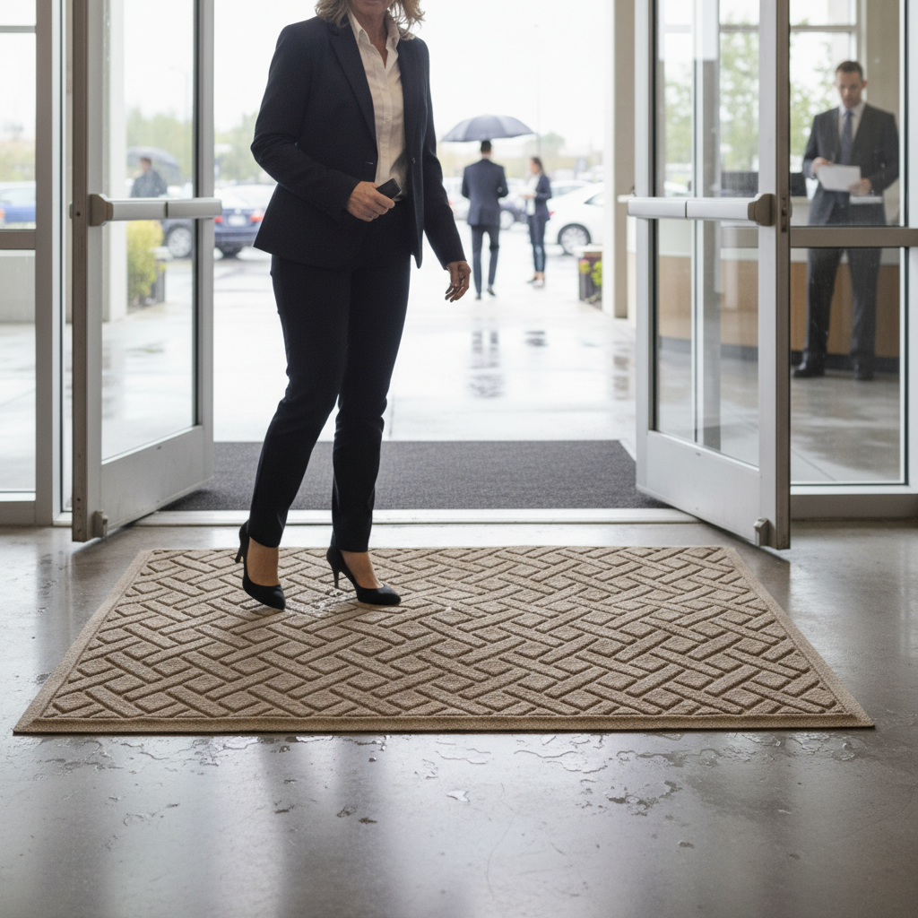 Premium Heavy Duty Doormat - Lattice & Argyle Design, Eco-Friendly Materials with Mildew Resistance and UV Stability