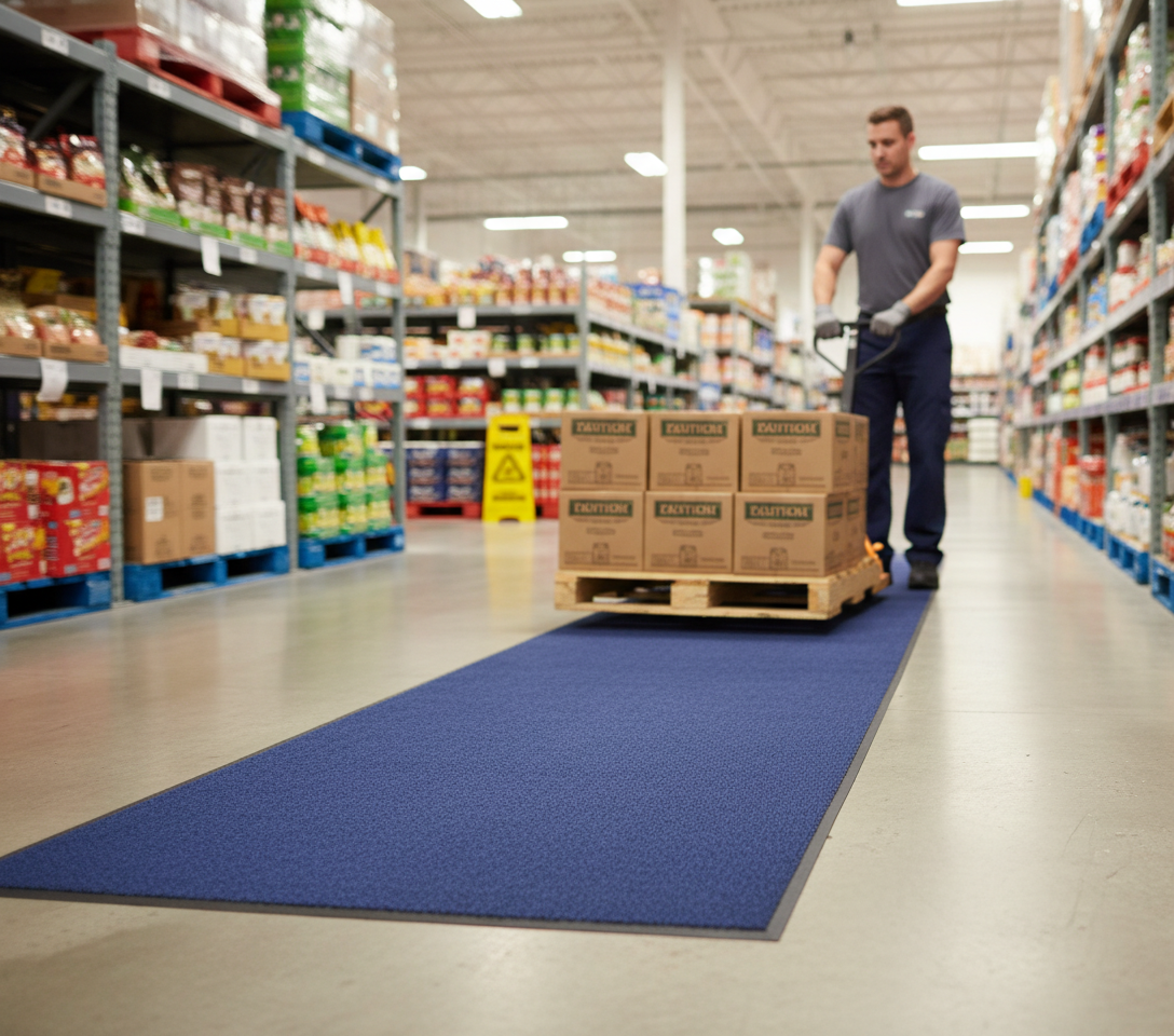 Premium Heavy Duty Supermarket Mats with 3mm Nitrile Rubber Base for Safety and Durability in High-Traffic Retail Environments