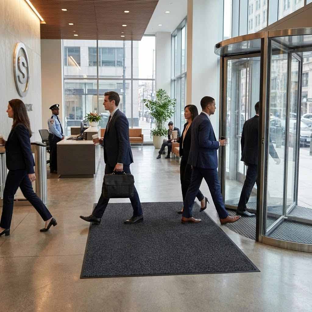 Premium Heavy Duty Entrance Mat with Moisture-Wicking Polyamide Fibres and Anti-Slip Backing for High Traffic Areas