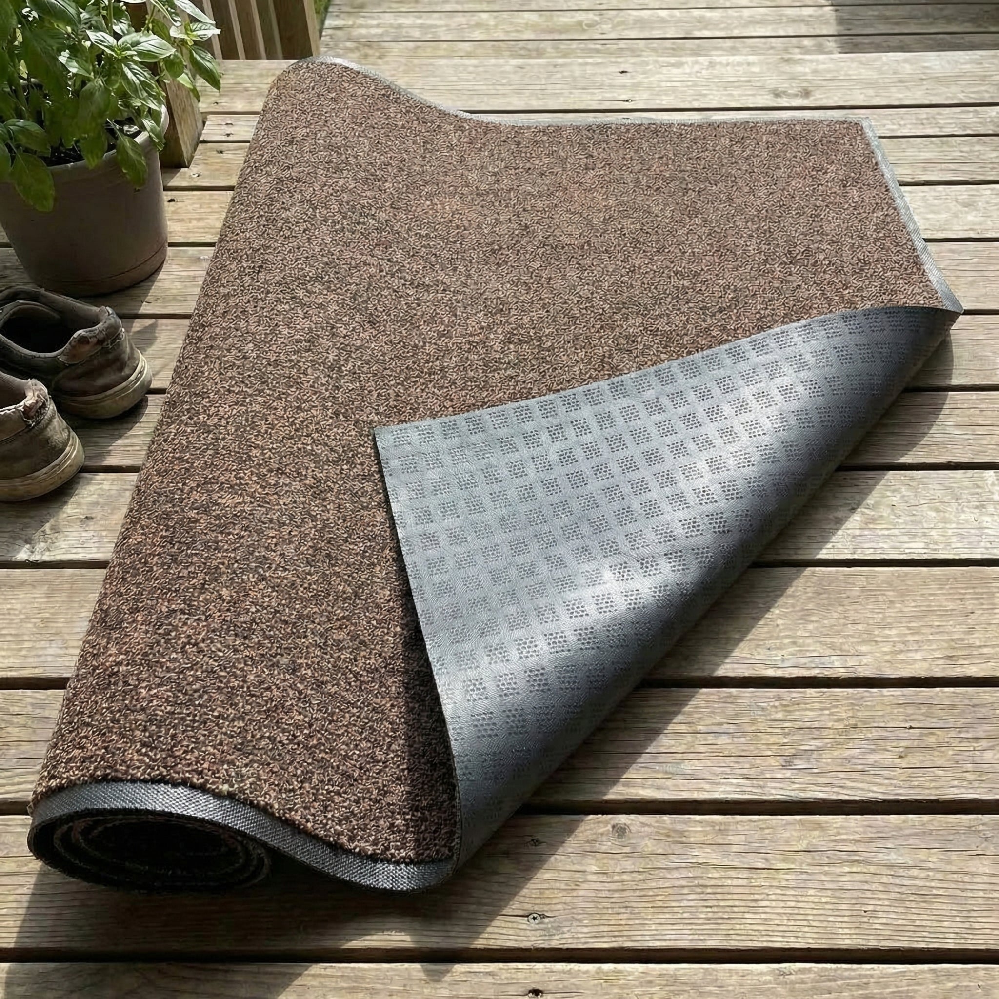 Heavy Duty Dark Brown Entrance Mat 130cm x 150cm UK | Professional Dirt Barrier