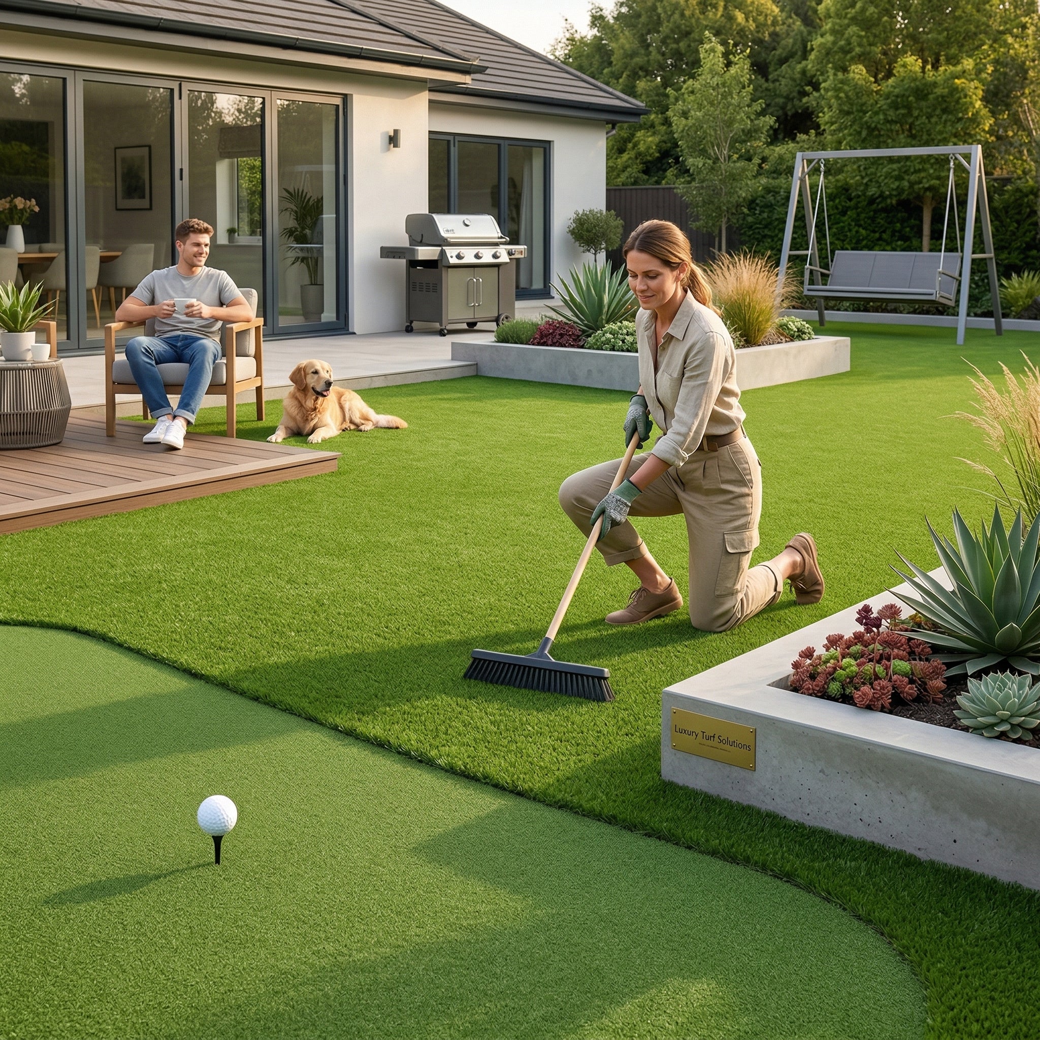 Premium Heavy Duty Golf Mat with 15mm Woven Polypropylene Surface and 10mm Rubber Crumb Backing for Enhanced Stability