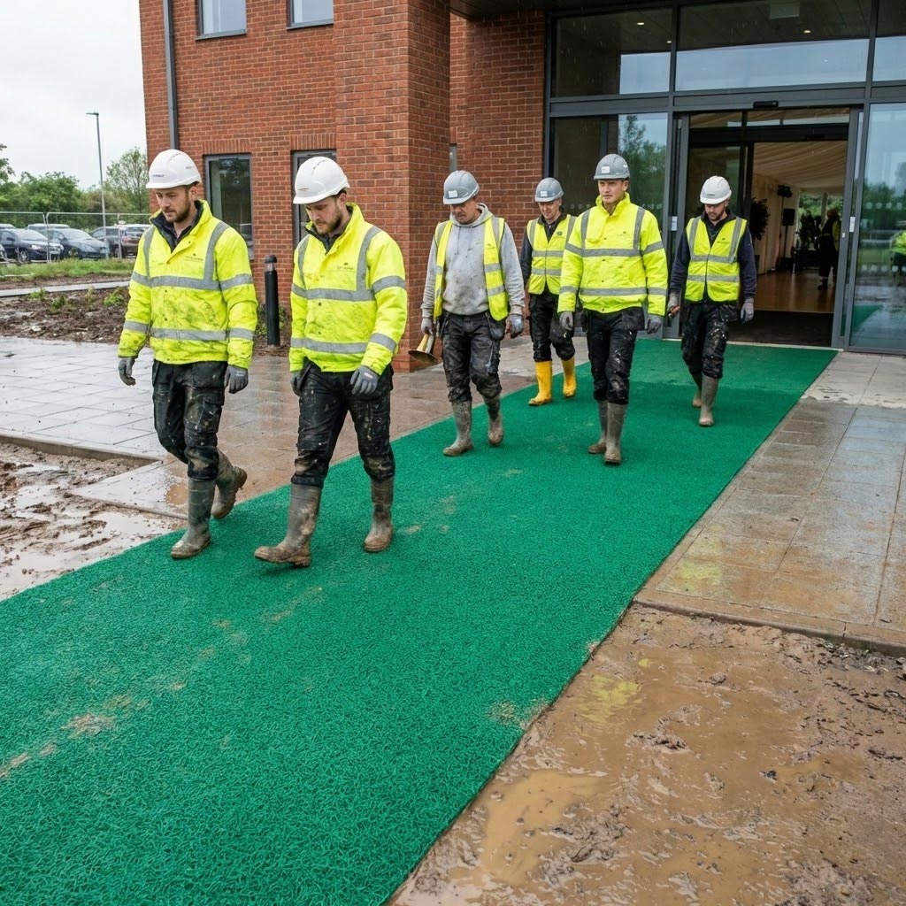 Premium Heavy Duty Spaghetti Trax Mat for Construction and Industrial Use - Slip Resistant, UV Resistant, and Customizable