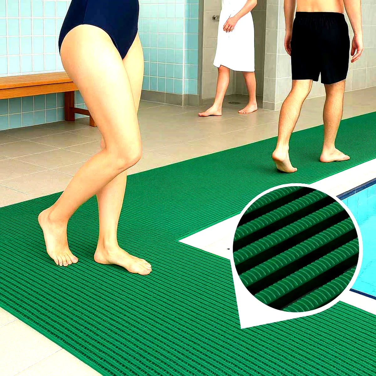 Premium Non-Slip Wet Area Mat with Multi-Directional Self-Draining Design for Safety and Hygiene in Pools and Showers