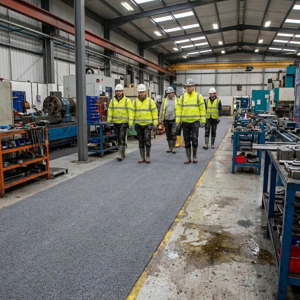 Premium Heavy Duty Spaghetti Trax Mat for Construction and Industrial Use - Slip Resistant, UV Resistant, and Customizable