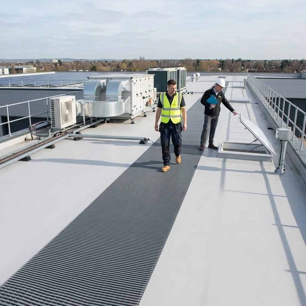 Professional Heavy Duty PVC Roof Matting - 10m Roll, Slip-Resistant and Weather-Resistant for Flat Roofs and Walkways
