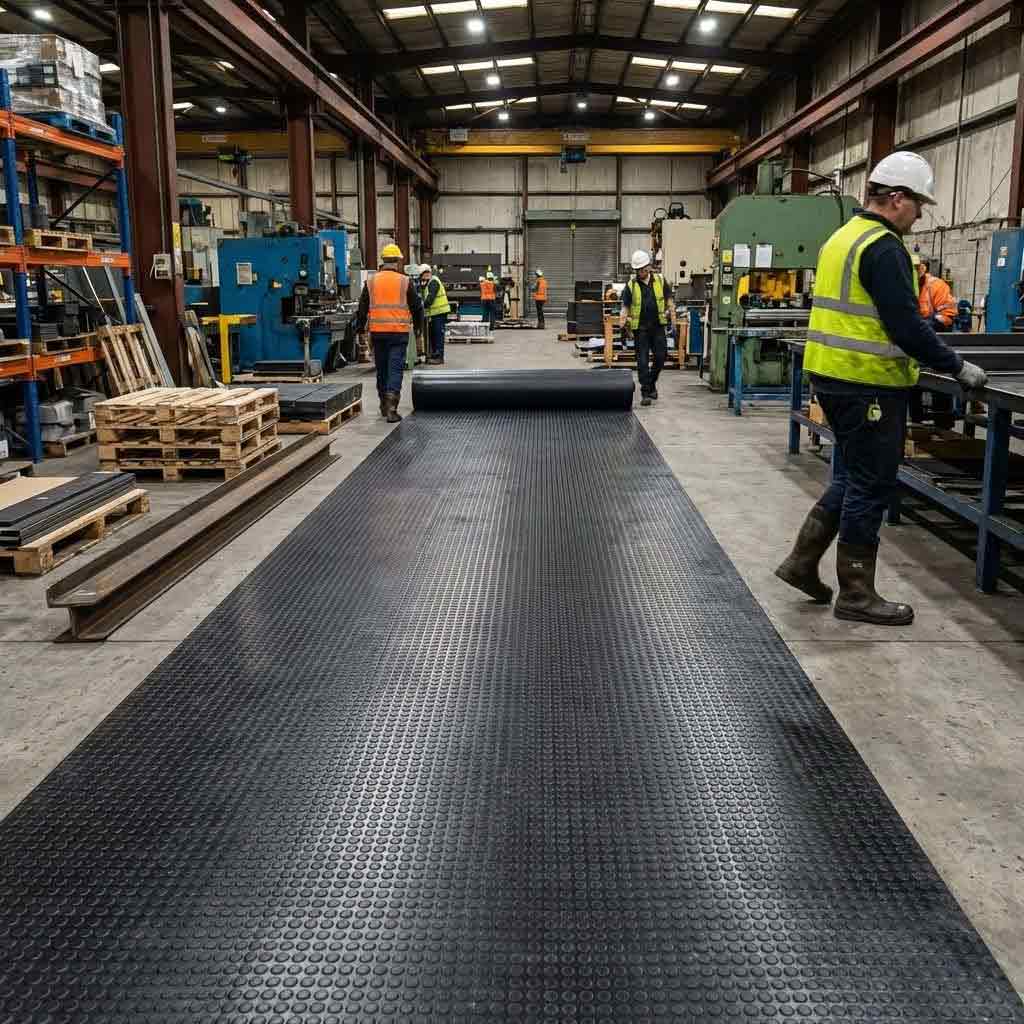 Heavy Duty Dot Rubber Matting UK | Premium Non-Slip Flooring