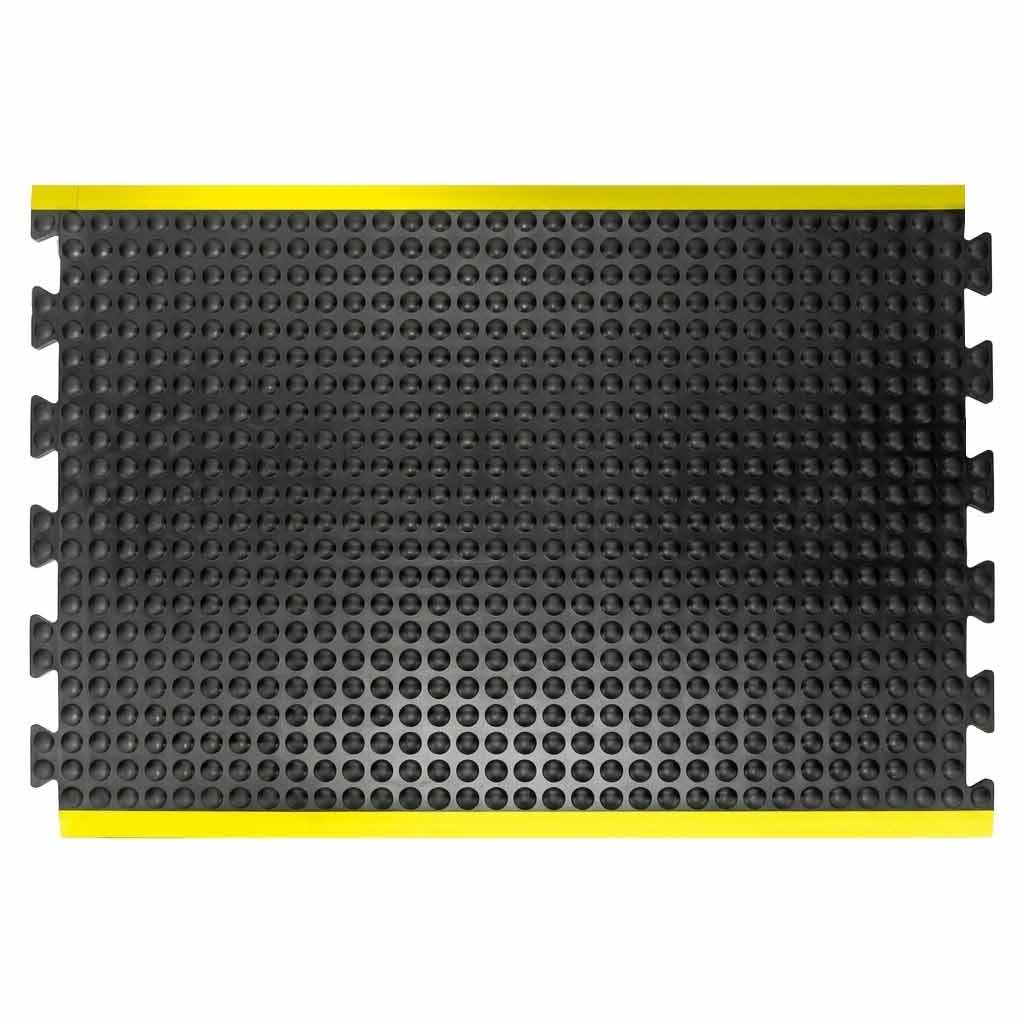 Premium Safety Anti-Fatigue Mat with Yellow Border - Ergonomic Design for Comfort and Safety in the Workplace