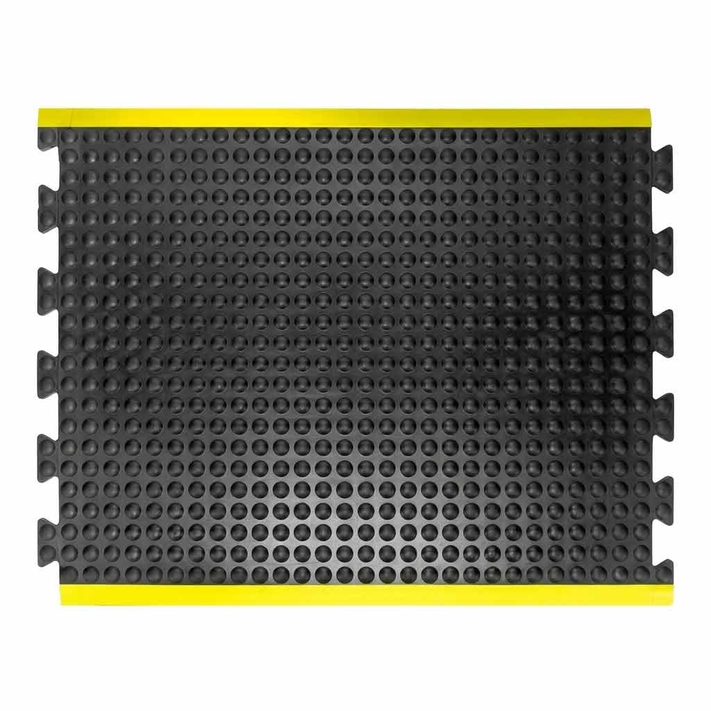 Premium Safety Anti-Fatigue Mat with Yellow Border - Ergonomic Design for Comfort and Safety in the Workplace