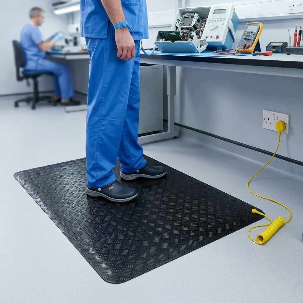 Premium ESD Anti-Fatigue Mat UK | Heavy-Duty Anti-Static Matting with Ramped Edges
