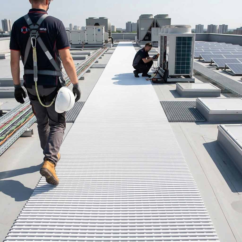 Professional Heavy Duty PVC Roof Matting - 10m Roll, Slip-Resistant and Weather-Resistant for Flat Roofs and Walkways