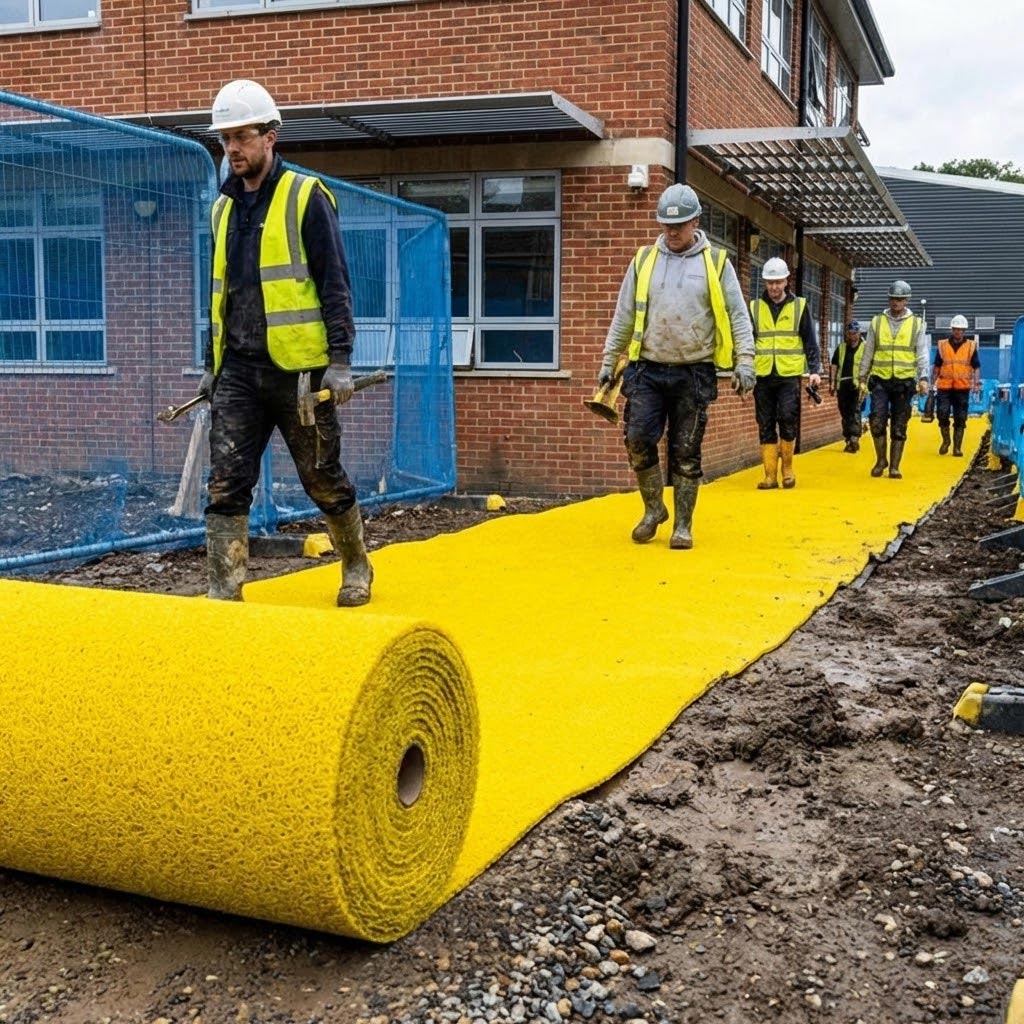 Premium Heavy Duty Spaghetti Trax Mat for Construction and Industrial Use - Slip Resistant, UV Resistant, and Customizable