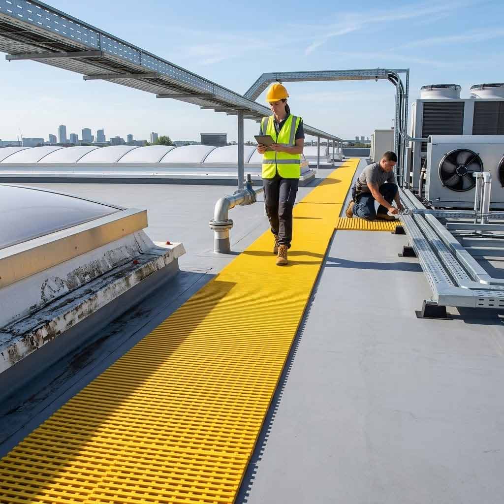 Professional Heavy Duty PVC Roof Matting - 10m Roll, Slip-Resistant and Weather-Resistant for Flat Roofs and Walkways