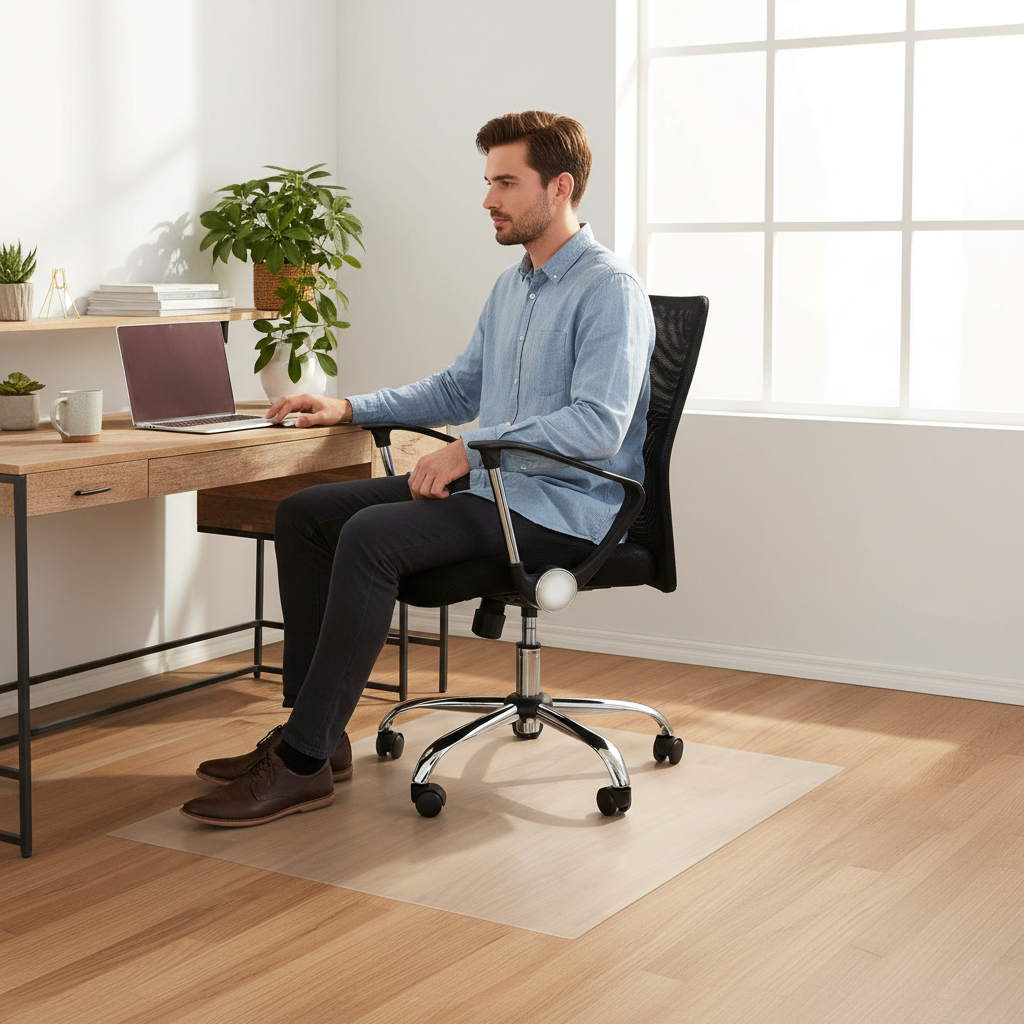 Premium Floor Protection Chair Mat for Hard Floors - Custom Size, Impact-Resistant PVC with Semi-Transparent Finish