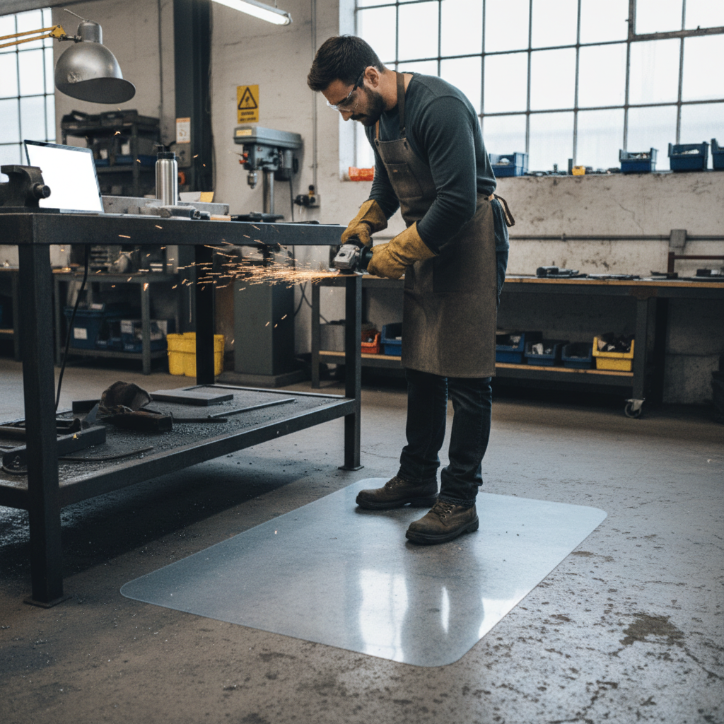 Premium Rectangular Multi-Purpose Mat - Durable Clear Vinyl with Anti-Skid Surface for Home and Office Use