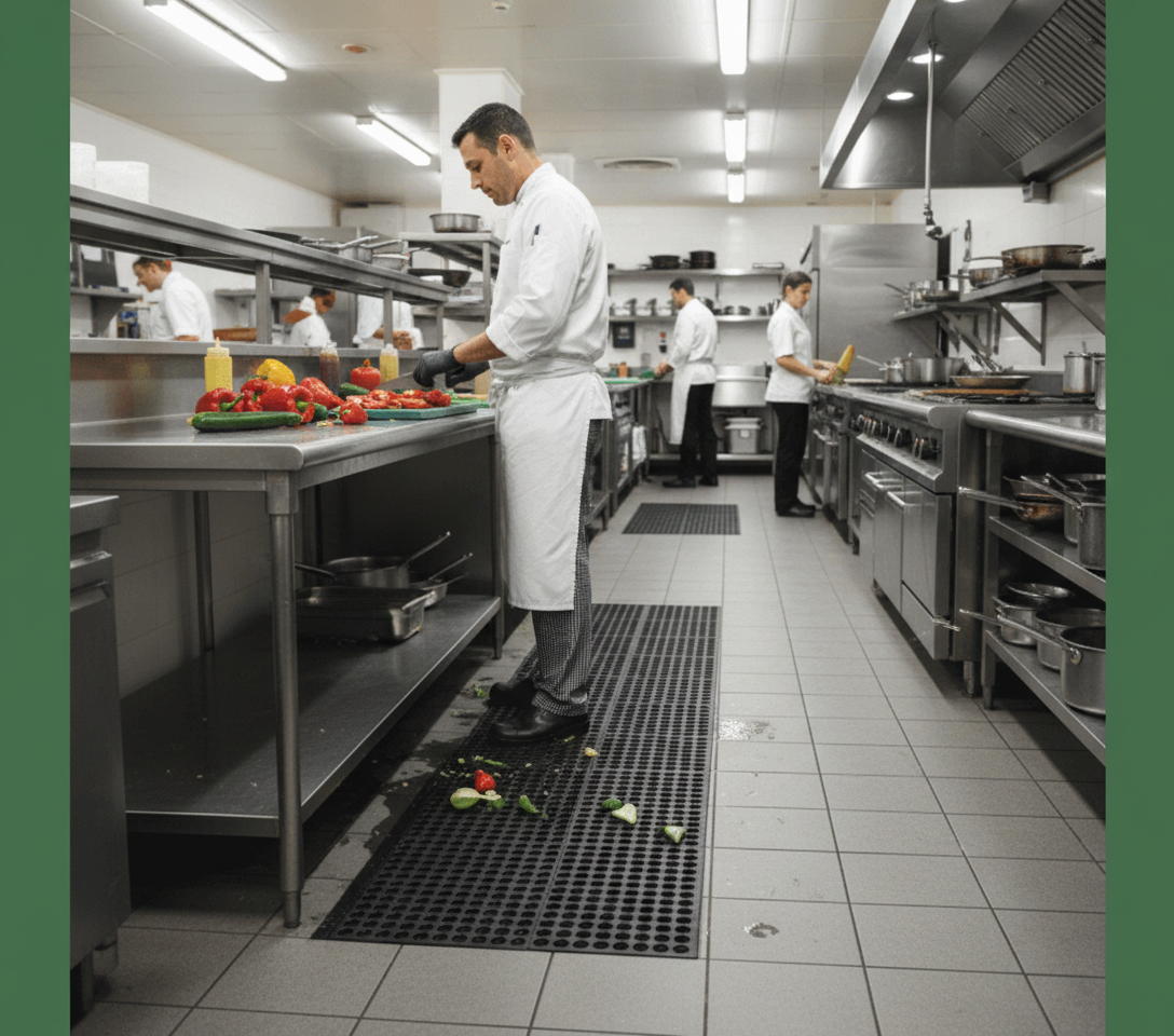 Premium Anti-Fatigue Mat with Slip-Resistant Surface and Drainage Holes for Workplace Safety