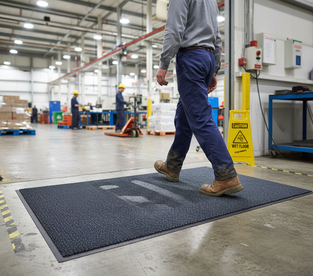 Heavy Duty Absorbent Mat with Superior Moisture Management and Nitrile Rubber Backing for High-Traffic Areas