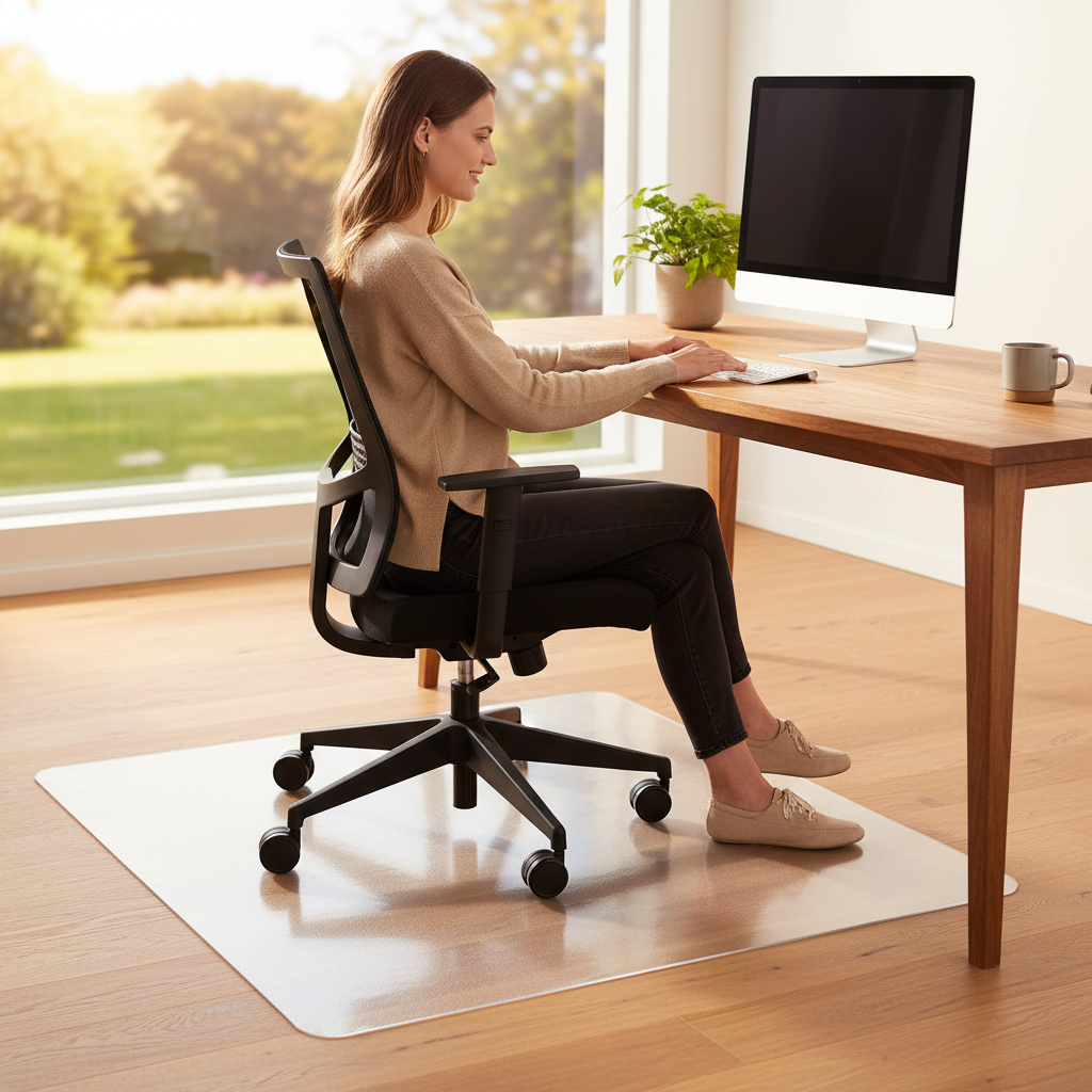 Premium Anti-Static Floor Protection Chair Mat for Hard Floors - 1.8mm Thick Polycarbonate with Noise Insulation and Allergy-Friendly Features