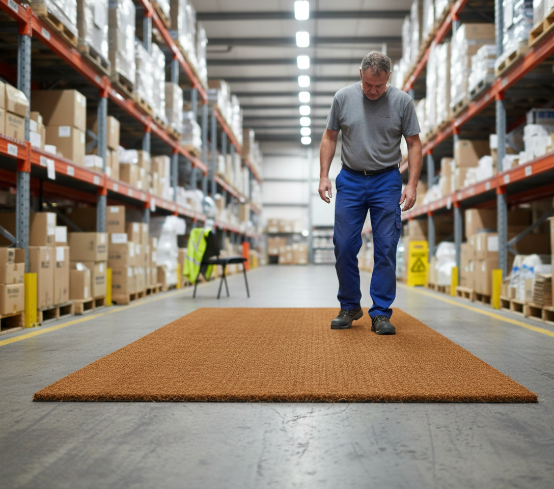 Heavy Duty Coir Matting Roll UK - Premium Coconut Fibre Entrance Mat with PVC Backing