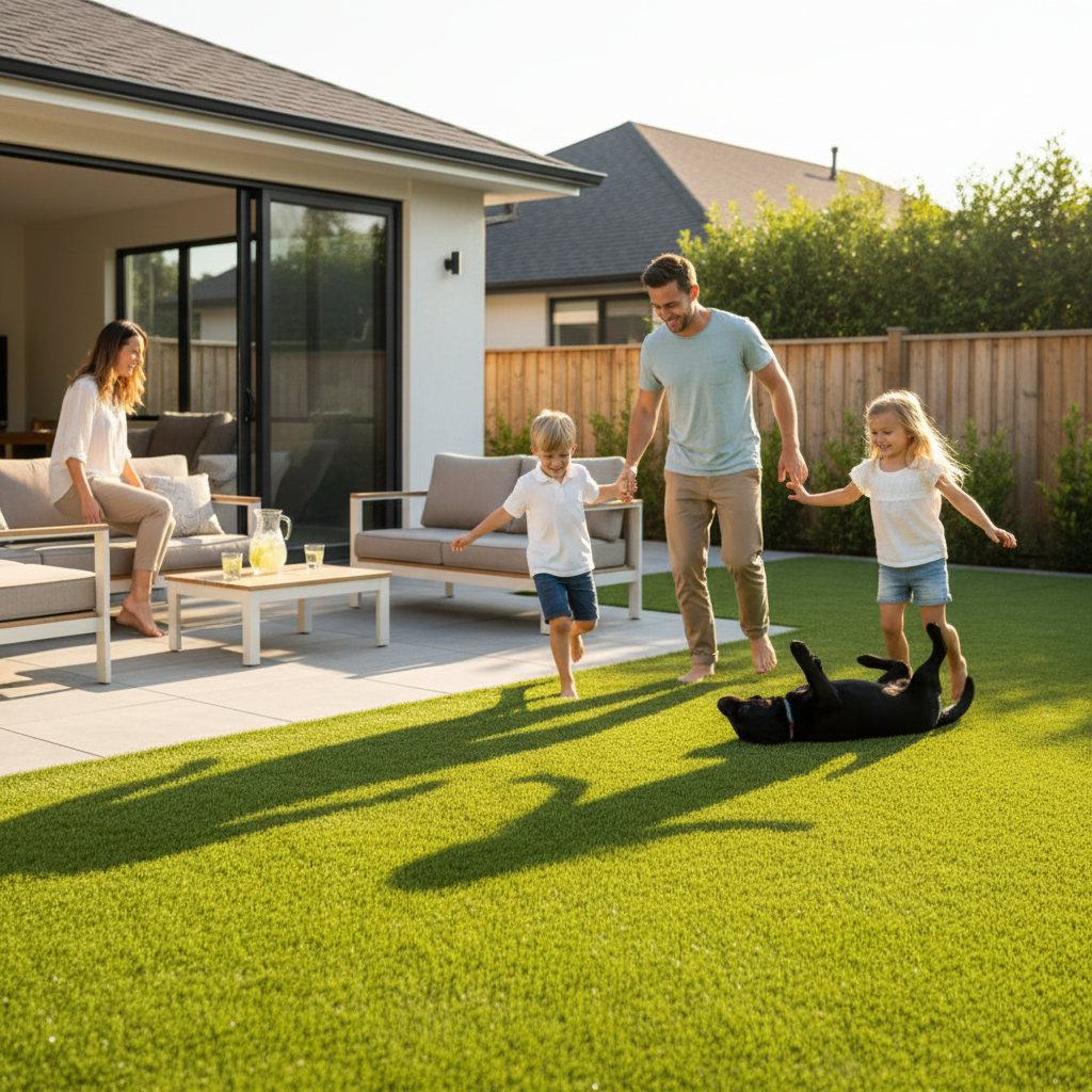 Premium 35mm Artificial Grass with Natural Jute Thatch - Low Maintenance, Durable, and Comfortable for Outdoor Spaces