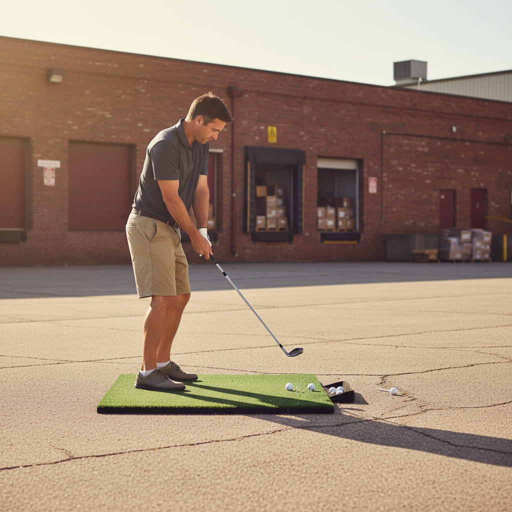 Premium Heavy Duty Golf Mat with 15mm Woven Polypropylene Surface and 10mm Rubber Crumb Backing for Enhanced Stability