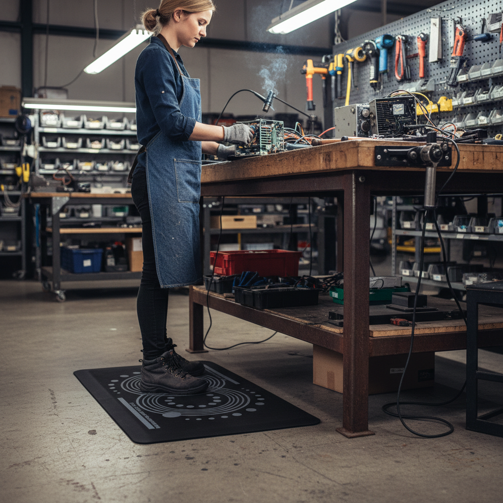 Premium Active Anti-Fatigue Standing Desk Mat 50 x 80cm - Ergonomic Design with Durable Polyurethane Construction for Enhanced Comfort