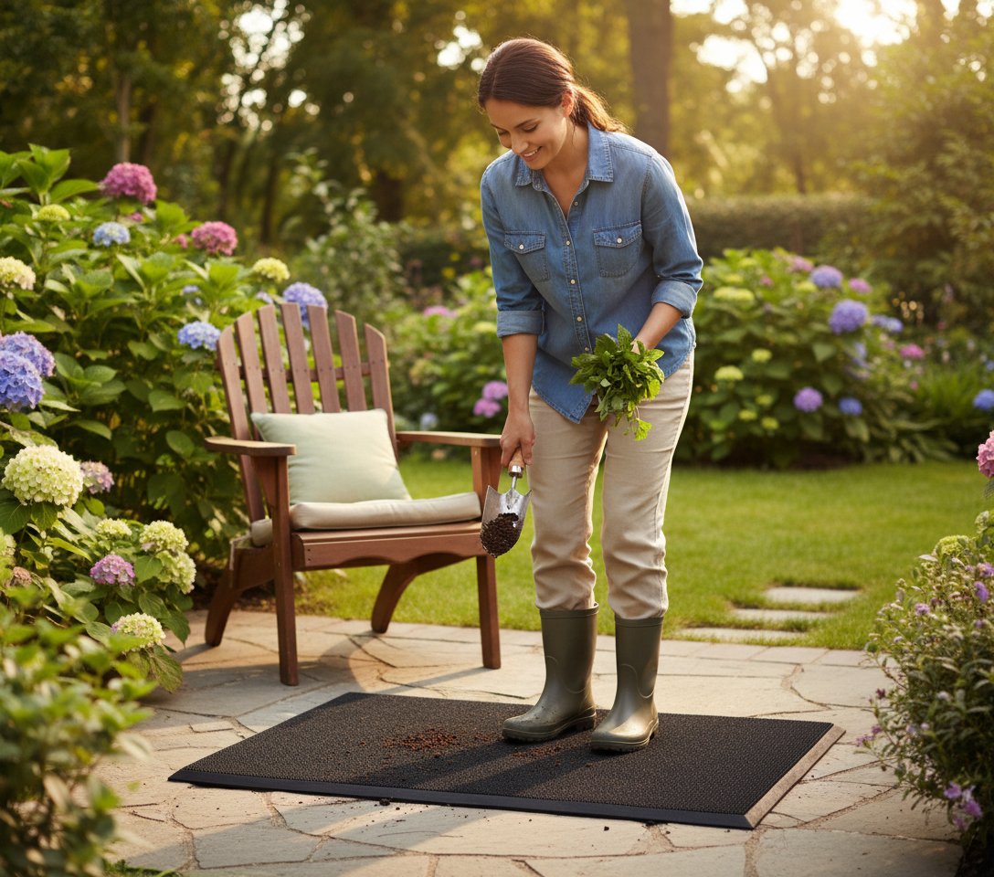 Premium Heavy Duty Rubber Outdoor Mat with Exceptional Dirt Trapping Action for High-Traffic Areas